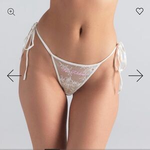 SKIMS Cream Lace Tie-Side Lingerie